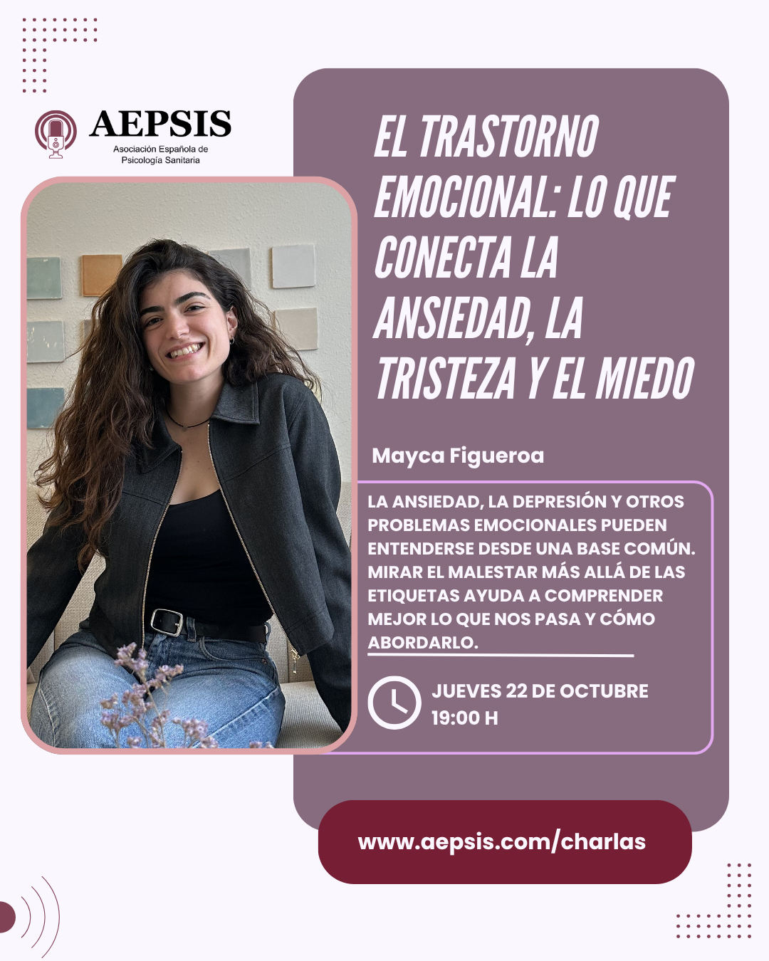 Charla: El trastorno emocional: lo que conecta la ansiedad, la tristeza y el miedo